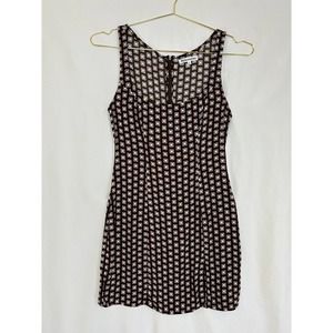 Reformation Noha Dress Womens 4 Palladio Geo Print Viscose Square Neck Side Slit